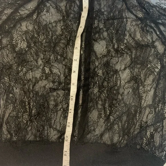 Zara Lace Bomber Jacket black lace small long sleeve - Picture 10 of 12